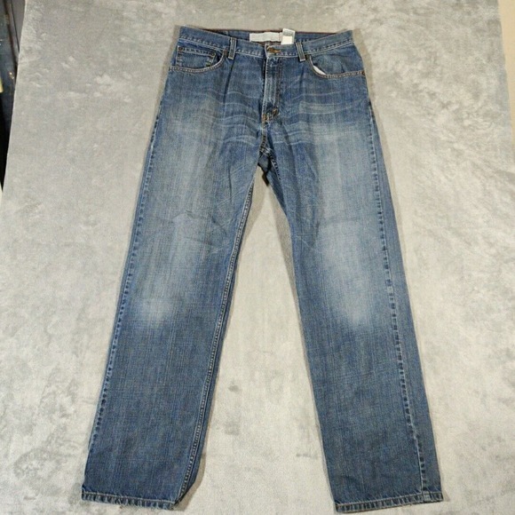 Levis 559 Jeans Mens 34x32 Blue Denim Distressed Relaxed Straight Normcore Basic - Picture 1 of 9